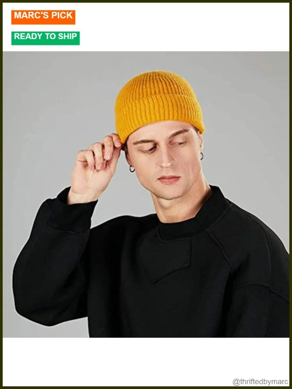 4 Pack Wool Fisherman Beanies for Men, Knit Short Watch Cap Winter Warm Hats